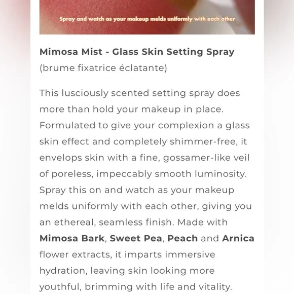 SERAPHINE BOTANICALS | Mimosa Mist | Glass Skin Setting Spray (Brand New!) 💘 - Picture 7 of 11